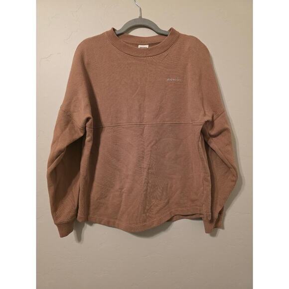PINK Tops - PINK Victoria’s Secret Brown Crewneck Sweatshirt Love Pink Graphic Cozy